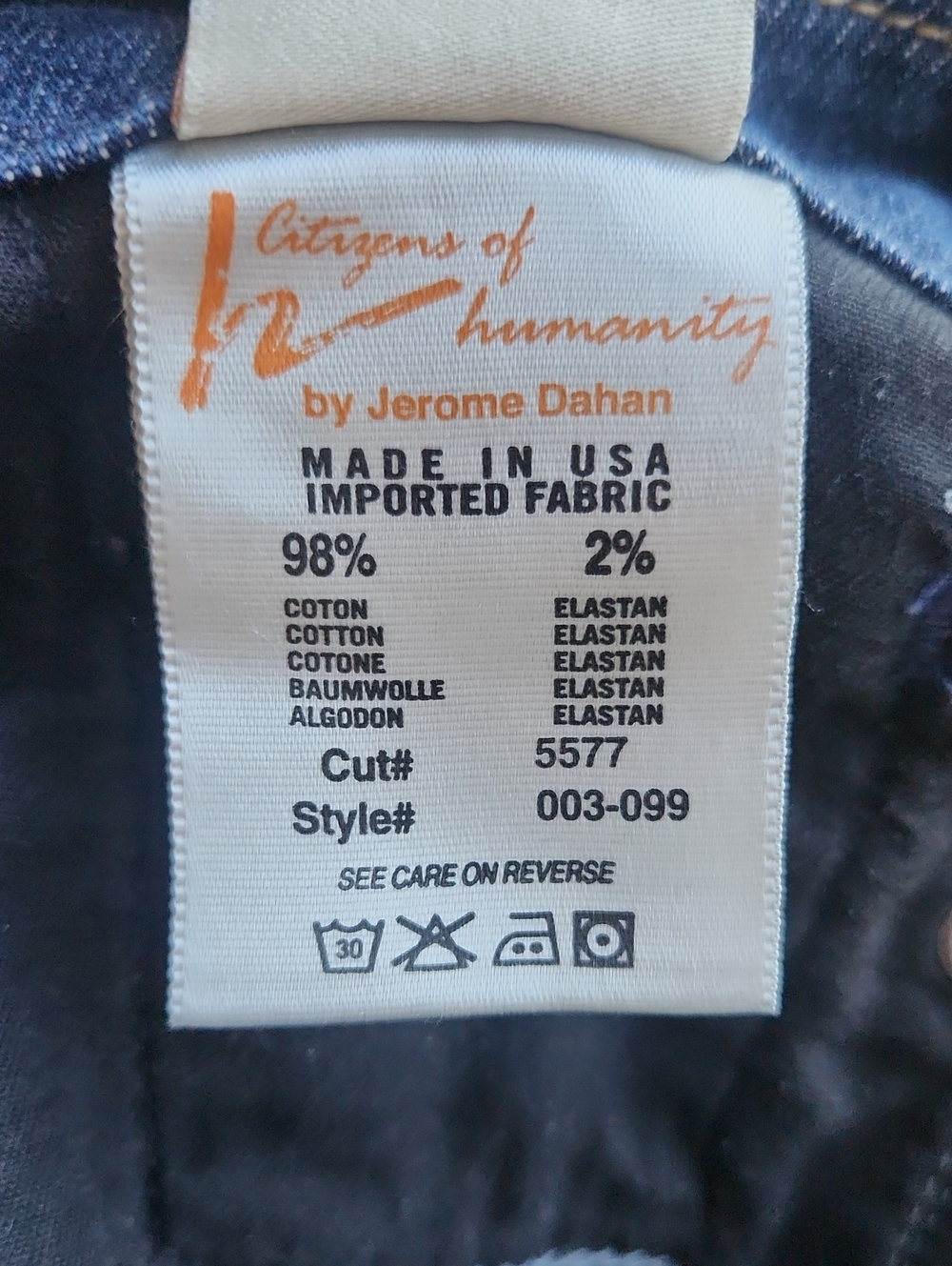 Citizens Of Humanity Faye #003 Low Waist Full Leg Dark Wash Jeans Size 28 - Picture 7 of 13